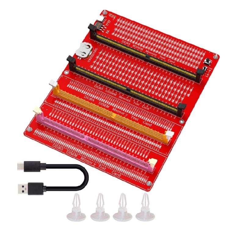 

Тестова карта пам яті Блокнот DDR3/4/5 RDIMM/UDIMM Інструмент для тестування пам яті зі світлодіодним світлом Тестер Діагностична карта Тестер пам яті 1
