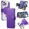 CASENEO For iPhone 16 Pro Case with Lens Film TPU Inner Shell Detachable Leather Phone Cover
