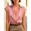 DICFY Women's Fashion Casual Summer Spring V-Neck Short Sleeve Blouses & Shirts