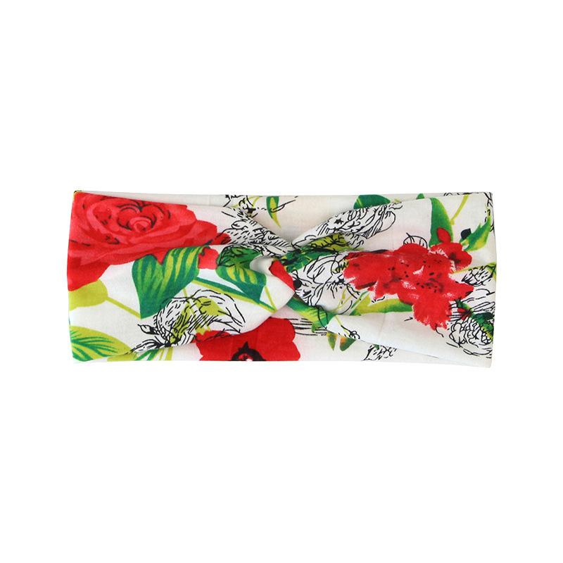 Frühling/Sommer Cashew Perücke Kreuz Damen Stirnband Böhmisch Sportlich Dünner Druck Geknotete Haaraccessoires Stirnband