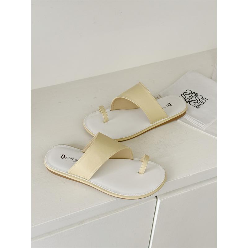 Fashion Rubber Slippers Shoes Fur Flip Flops Low Slides Summer Clogs Woman Soft Hawaiian Beach Hoof Heels PU Rome Fabric Beach Shoes Wom