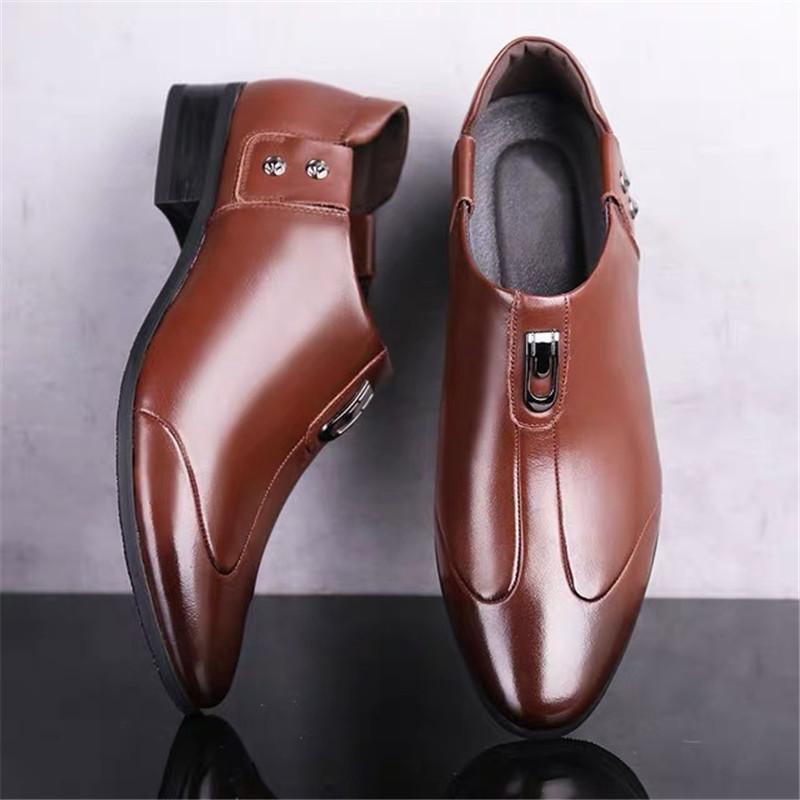 British Luxury Designers Men Pointed White Black Brown Dress Casual Loafers Shoes Male Wedding Dress Homecoming Footwear