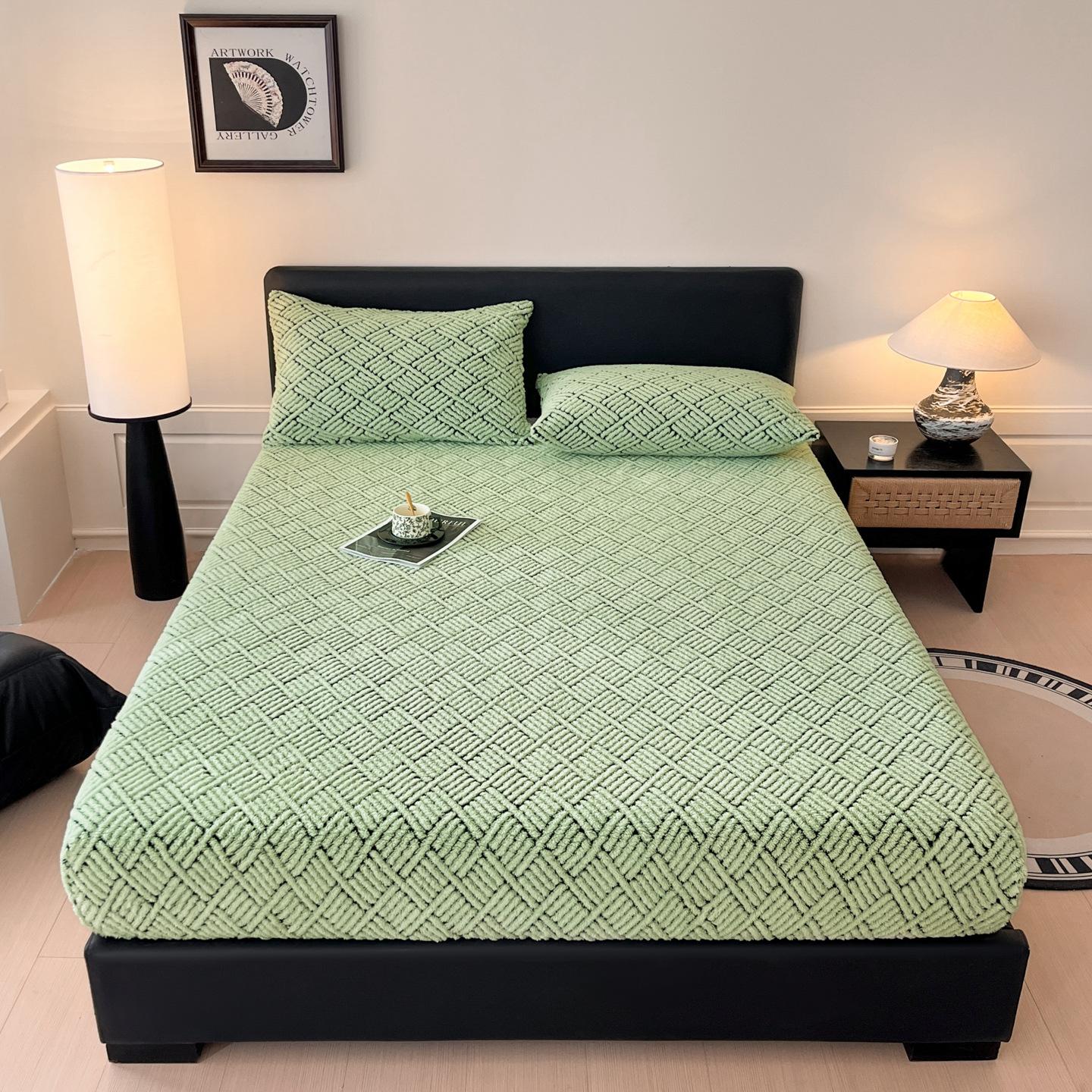 

Winter Blanket Thickened Warm Bed Cover Air-Permeable Bed Cover King and Queen Size Fitted Sheet Bring Pillowcase 90x200cm