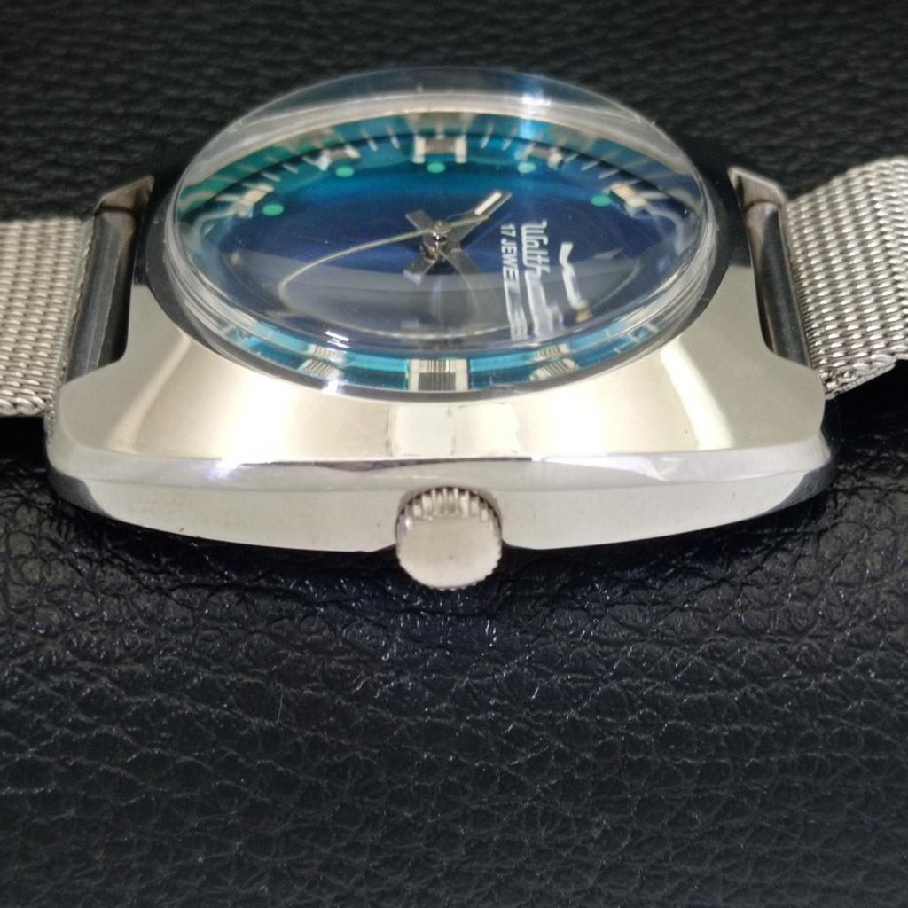 VINTAGE WALTHAM HAND-WINDING SWISS MENS BLUE COLOR DIAL WRIST WATCH a701966-1 R207-a701966