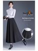2025 Autumn/Winter Wool Cashmere High-Waisted A-Line Pocket Skirt, Mid-Length.