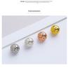 S925 Sterling Silver Hollow Copper Coin Round Spacer Beads for DIY Handmade Bracelets.