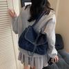 Vintage Denim Bag Women's Large Capacity Shoulder Bag Commuter Tote Bag