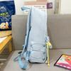 Women Lightweight Waterproof Backpack Solid Color Student Schoolbag