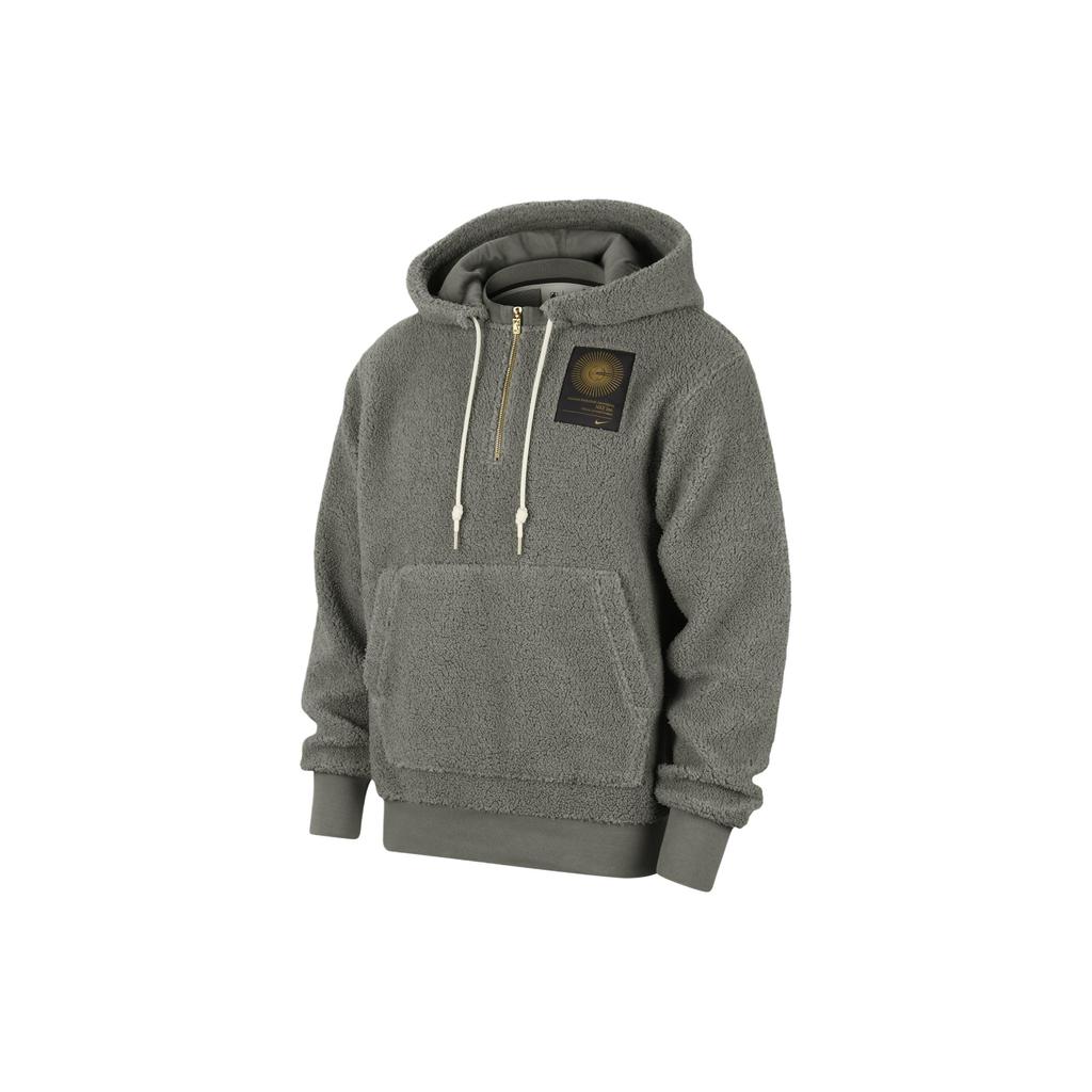 Nike NBA Pullover Hoodie With Logo Print Long Sleeve Zip-Up Men Tops Gray FD8466-053