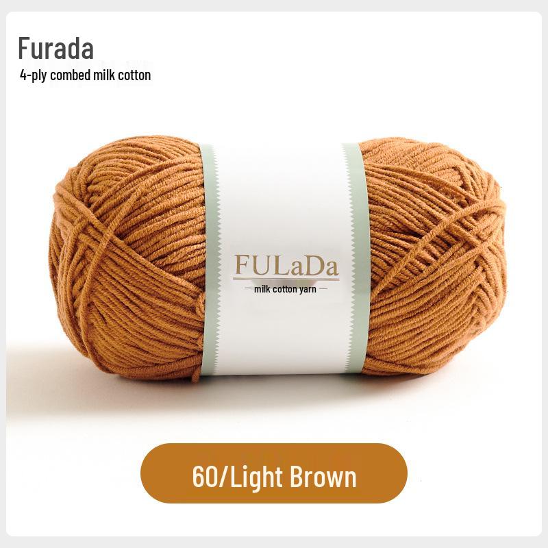 Baby 4-fädig gekämmte Milchbaumwollgarnknäuel zum Handstricken & Häkeln - DIY Puppe, Pullover, Schal Materialpaket