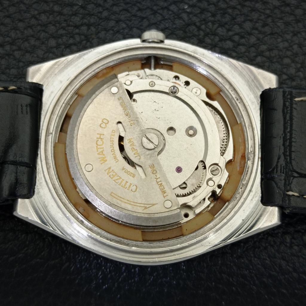 USED VINTAGE CITIZEN AUTOMATIC 8200 JAPAN MENS ARABIC BLUE DIAL WATCH a434804-2 R123-a434804