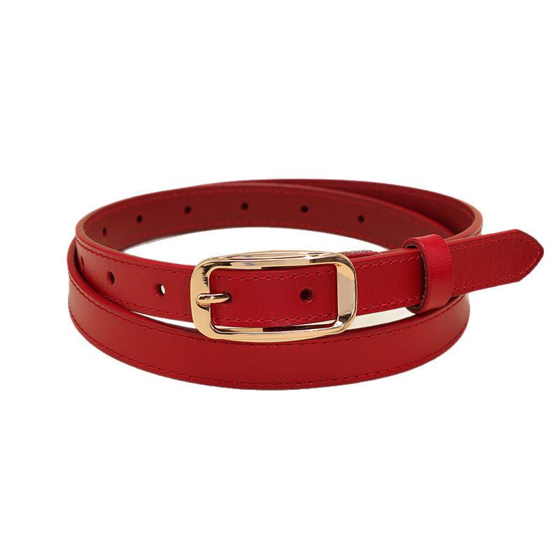 Leather Cowhide Elegant Ladies Fashion Belt With Alloy Pin Closure For Work