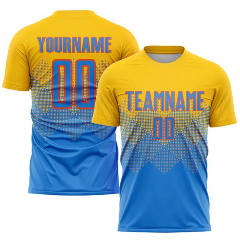 Summer Men Custom Name Football Jersey Street Gradient Stripe Trendy Sports Tee