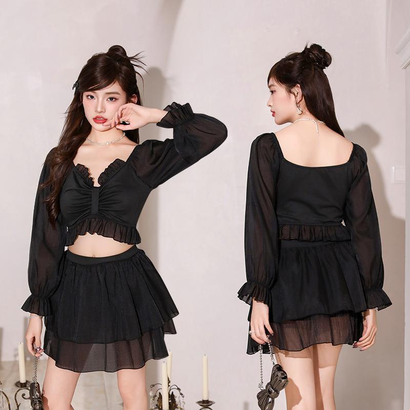 2024 Women's Long Sleeve Split Swimsuit: Advanced Fresh Style Two-Piece Summer Set