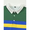 Autumn Long Sleeved Color Blocked Lapel Men's Casual Polo Shirt