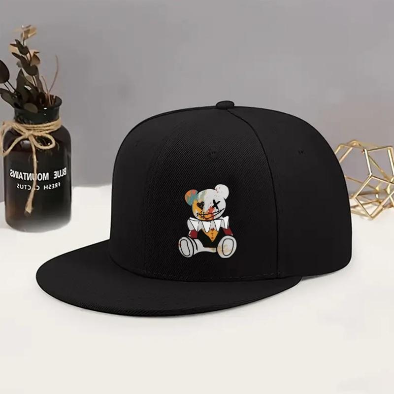 Fashionable Baseball Cap-adjustable Flat Brim Hat for Men and Women, Hip-hop Trendy Flat Brim Hat чёрный