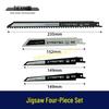 4-Piece Reciprocating Saw and Jigsaw Blade Set for Metal and Wood with Coarse and Fine Teeth, Extended Curve - Model 01795.
