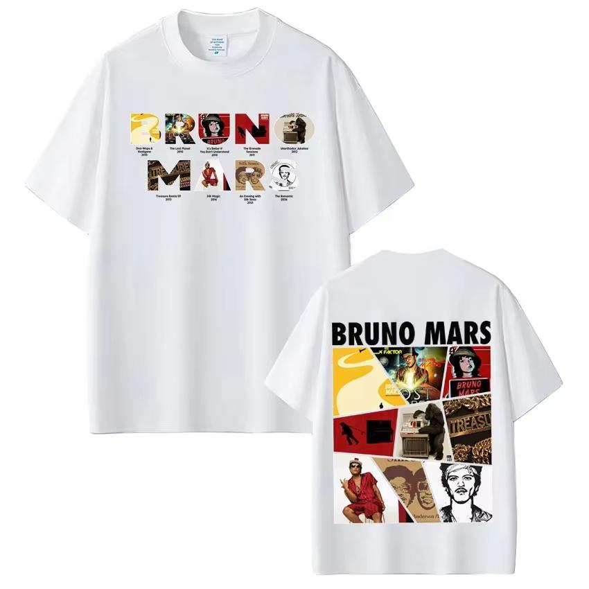 Bruno Mars 2026 Romantic Album World Tour T-shirt Unisex Hip Hop Harajuku Style Loose Plus Size Casual Short Sleeve Top Women And Men T-shirt