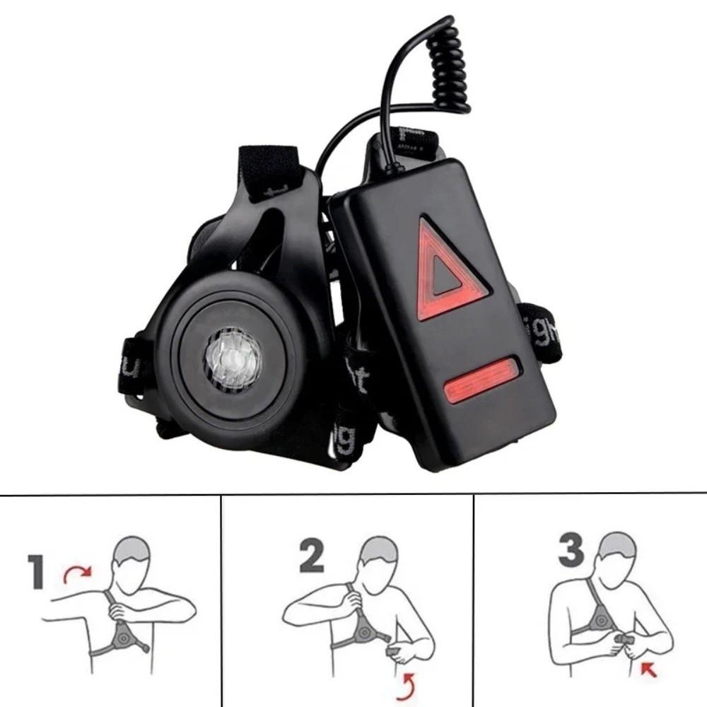 Rechargeable Chest Lamp Adjustable Warning Light Portable Head Flashlight