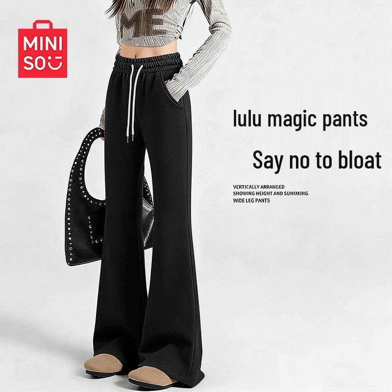 

MINISO Women s High-Waist Flowy Flared Trousers 2XL