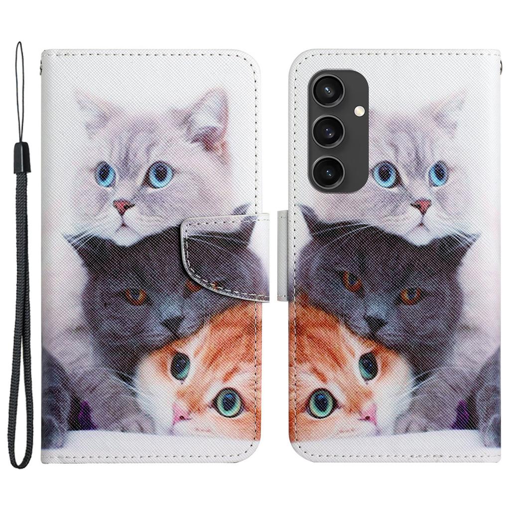 Etui dla Samsunga Galaxy S24 FE z nadrukiem wzoru Ochronne skórzane etui folio na telefon