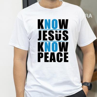 Ken Jezus Ken Vrede T-shirt Geloof in God Christus Christelijk religieus T-shirt bedrukt zomer heren korte mouwen top