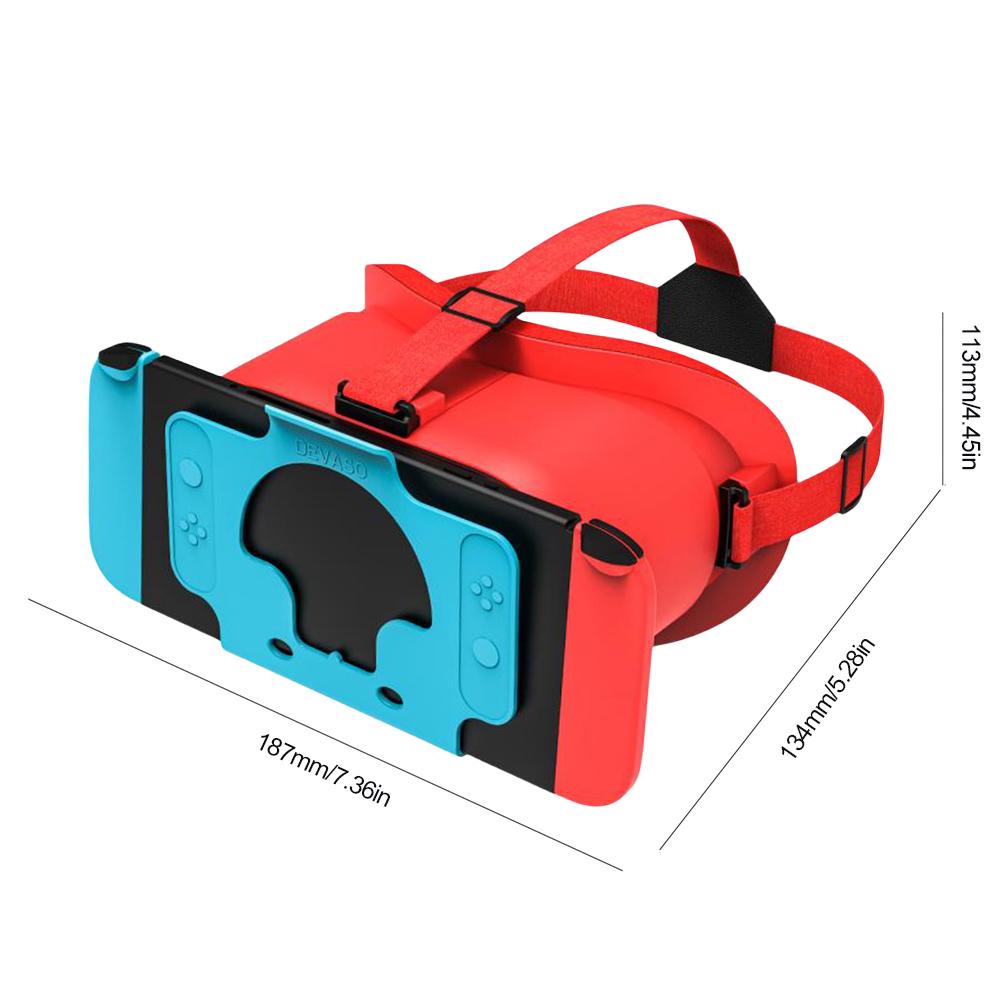 

VR-гарнитура 3D VR-очки Удобное оголовье 3D-очки виртуальной реальности Эргономичный иммерсивный опыт для Nintendo Switch OLED красный