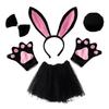 Women Girls Plush Animal Easter Bunny Ear Headband Tail Bow Skirt Birthday Party Baby Shower Halloween Rabbit Cosplay Costume