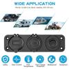 3 In 1 Panel Power Socket QC3.0 USB Type C PD Car Charger Outlet Power Adapter with Voltmeter for Car Boat RV