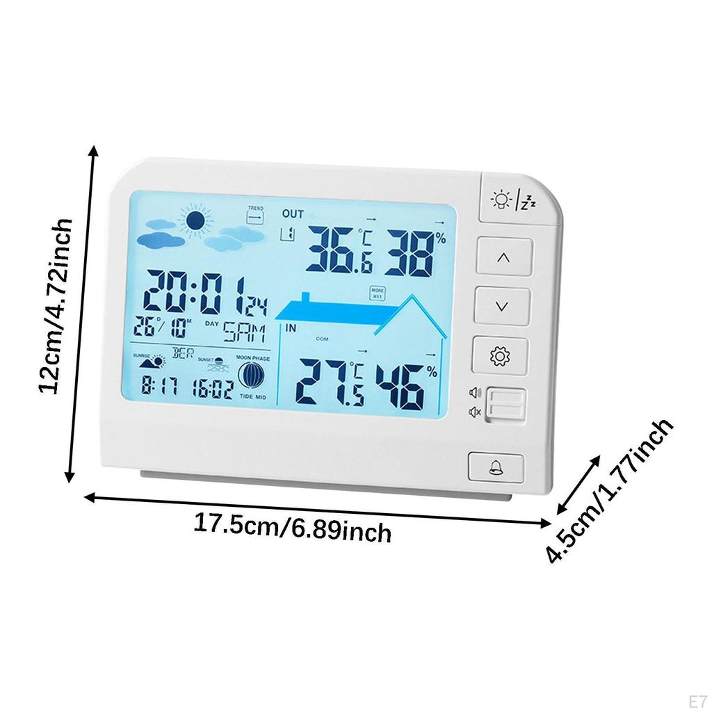 Wetterstation Digitaler Wecker Anzeige Tragbar Vielseitig Innen Außen Thermometer Hygrometer