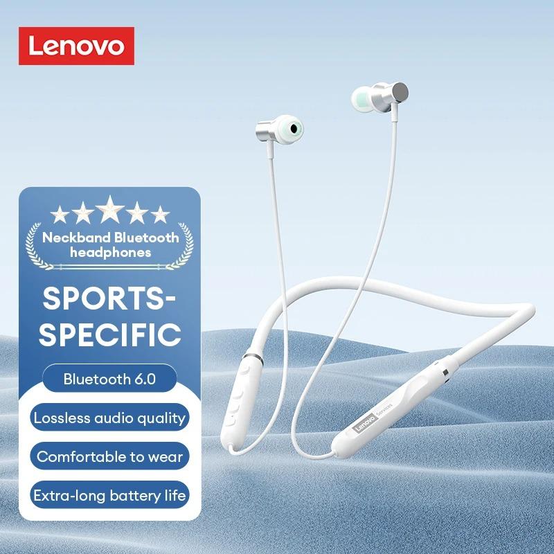 

Бездротові Bluetooth 6.0 навушники Lenovo Y111 з магнітною стрічкою на шию, HIFI звук, 8 годин роботи, водонепроникні навушники-вкладиші з мікрофоном білий