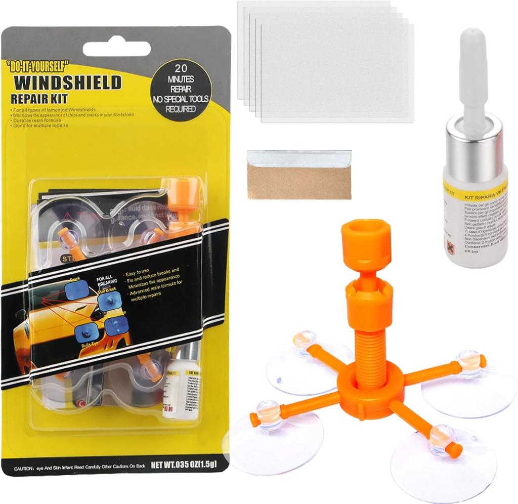 Windshield Repair Kit, Glass Repair Fluid 4pcs Car Glass Repair Kit, Windshield Crack Repair Kit Glass Repair Fluid Quick Fix For Chips, Cracks