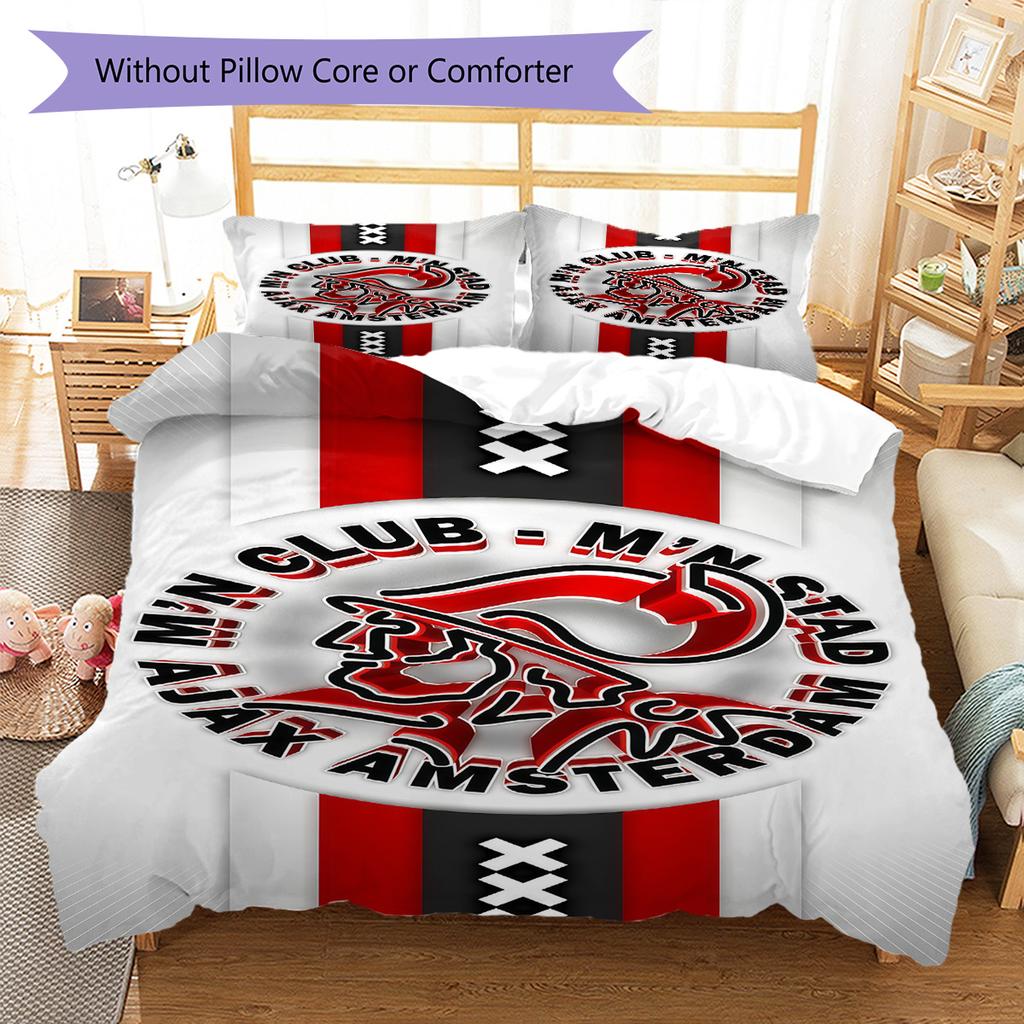 Ajax logo Pattern Bedding Quilt Set Quilt Cover Pillowcase Home Decoration Birthday Gift (1 * duvet cover + 2 * pillowcase, without core)