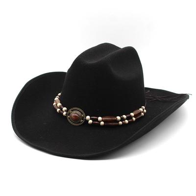 9.5Cm Big Brim Hemmed Woolen Hat Western Cowboy Gift Hat Men'S And Women'S Couple Hat Ethnic Felt Hat