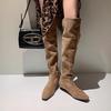 Boots Women's Over-the-Knee Boots 2025 Autumn and Winter New Tall Women's Boots Suede Folded Stacking Boots Inner Height Boots