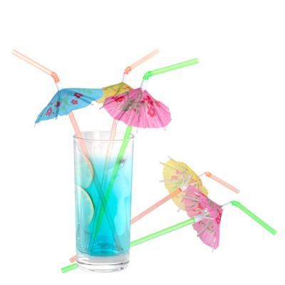 100Pcs Umbrella Disposable Drinking Beverage Straws Stick Party Decor Supplies Sale Goods
