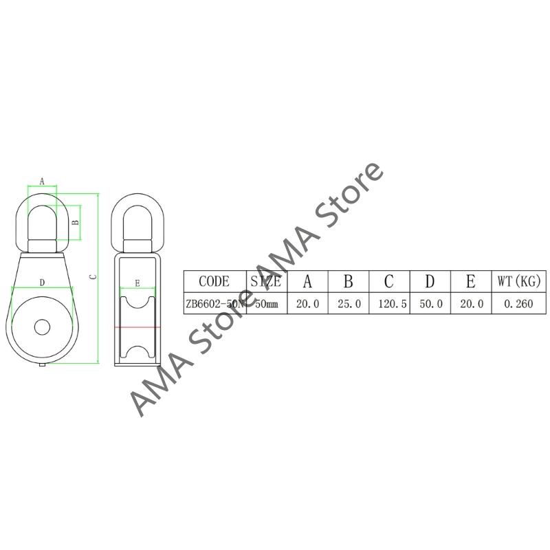 X7JF Corrosion Resistant 304 Stainless Steel Marine Pulley For Yacht Boats Kayaks Canoe Fishing Gear And Harsh Environments