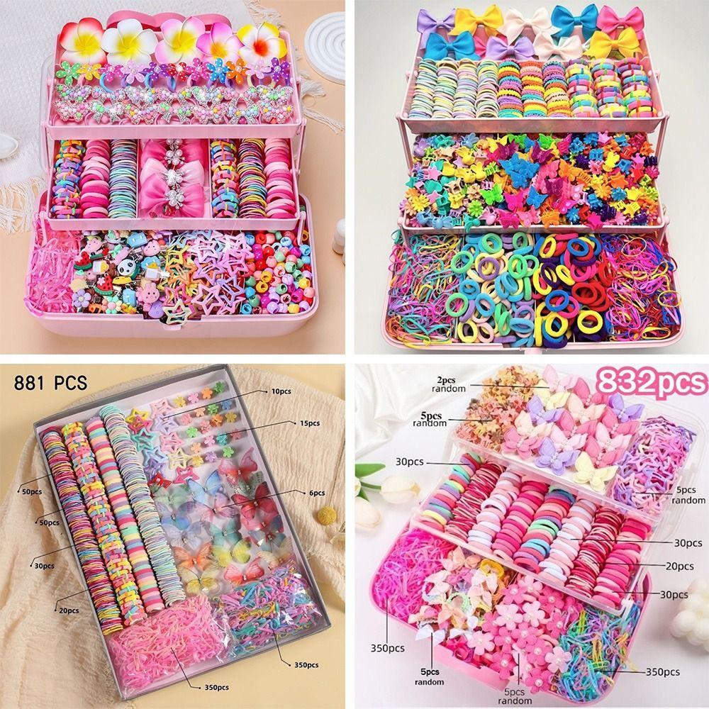 Bow High Elastic Hair Accessories Set No Hurt Hair Colorful Girls Hair Bands Hair Accessories Girls Children