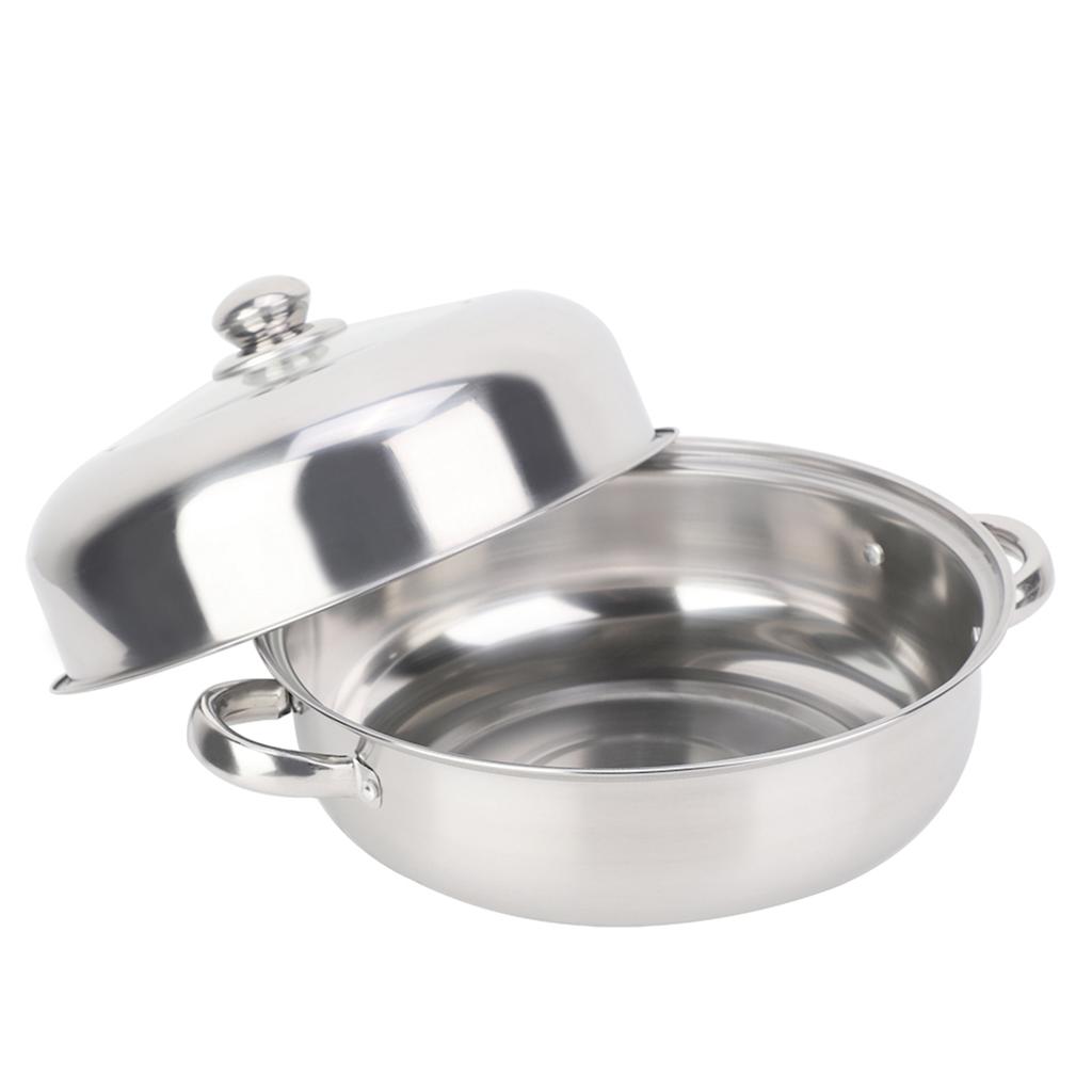 Pentola Singola 28cm Acciaio Inossidabile Hotpot Cibo Pentola Utensili da Cucina con Manico Unico Facile da Usare per Fornello a Induzione