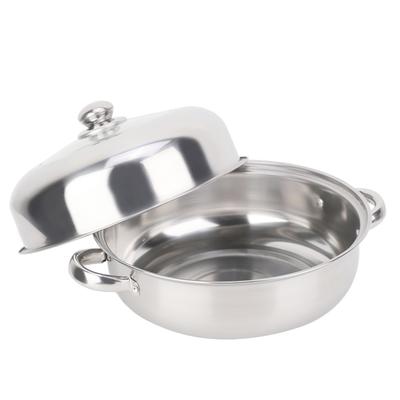 Einschichtiger Kochtopf 28cm Edelstahl Hotpot Lebensmittel Topf Kochgeschirr mit einzigartigem Griff Einfach zu bedienen für Induktionsherd