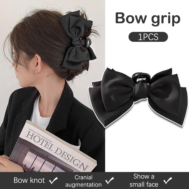 Double Sided Big Bow Hair Claws For Women Elegant Shark Hair Clip Girl Claw Clip Advanced Headwear Hair Accessories