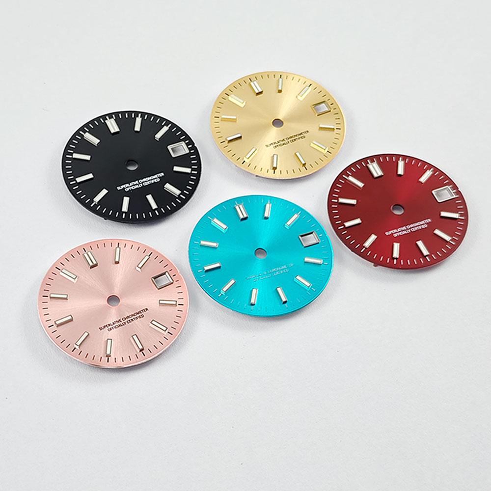 NH35 29mm No Logo Watch Dial fit NH35A NH36 Movement Sterile Window Green Luminous 3.0/3.8 o'clock crown Watch Dial Parts