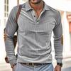 Men's  Casual Outdoor Lapel Corduroy Pullover Long-sleeved Top