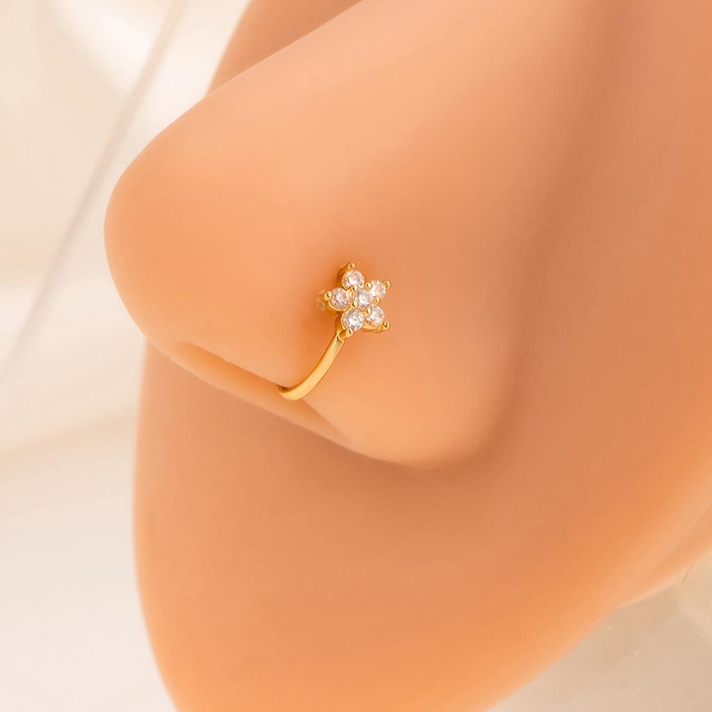 Personalized And Fashionable Diamond Studded Nose Nail With No Puncture Nose Ring