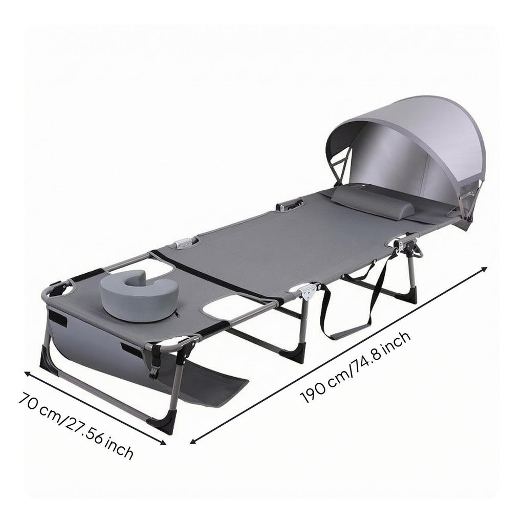 Portable Folding Lounge Bed Foldable Sunbathing for Beach