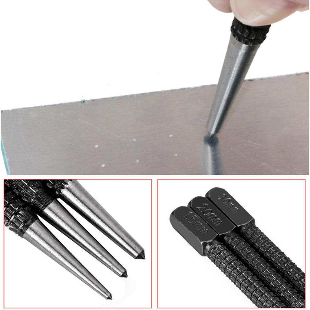 Non Slip Center Punch for Alloy Steel Metal Wood Marking Drilling Tool 1.5/2/3mm