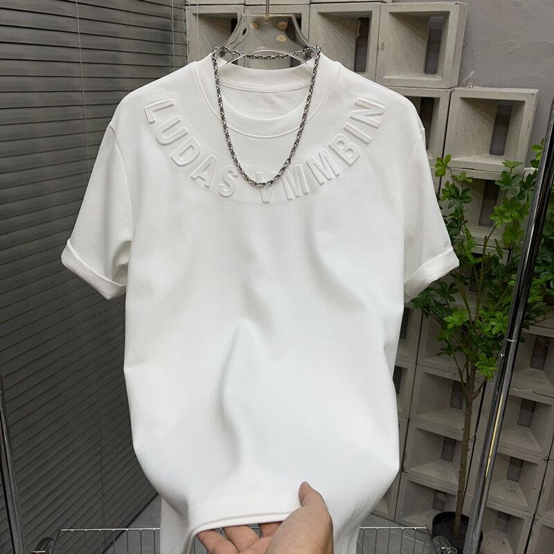Men's High-End Trendy Summer Short Sleeve Letter T-Shirt