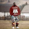 Mens 3D Digital Print Hooded Sweatshirt Jogger Pants Set Sporty Casual Outfit Travel