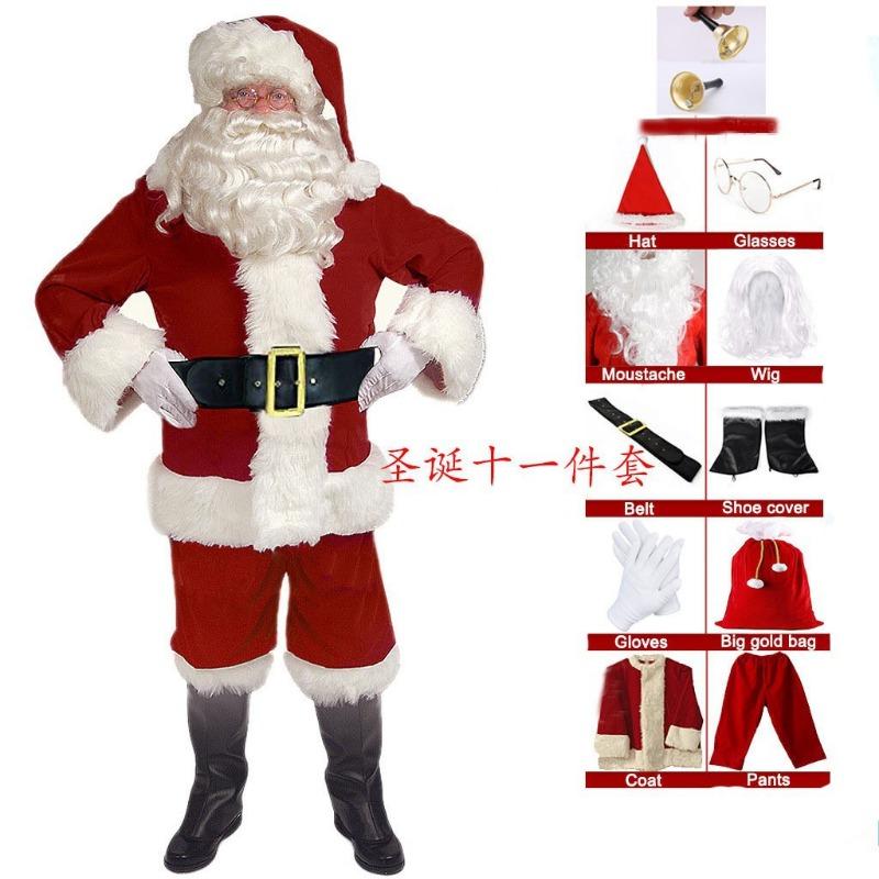 Santa Claus Clothing Santa Claus Costume Golden Velvet Christmas Suit Holiday Classic Performance Clothing