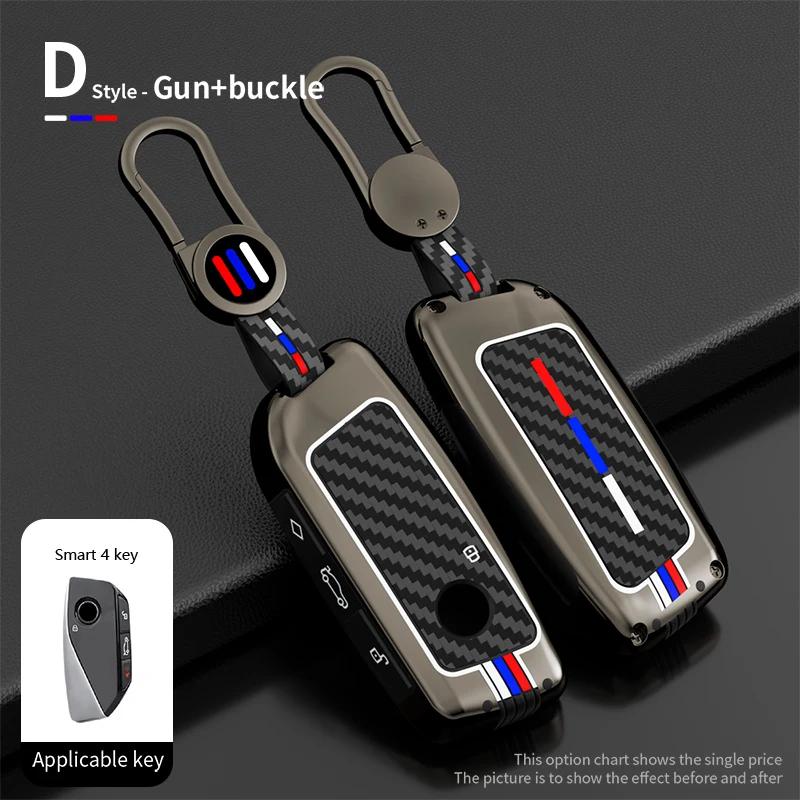 Car Zinc Alloy Key Case Cover Holder For BMW Energy Ix XM I7 X7 7 Series Smart Remote Key Protective Shell Accessories 2023